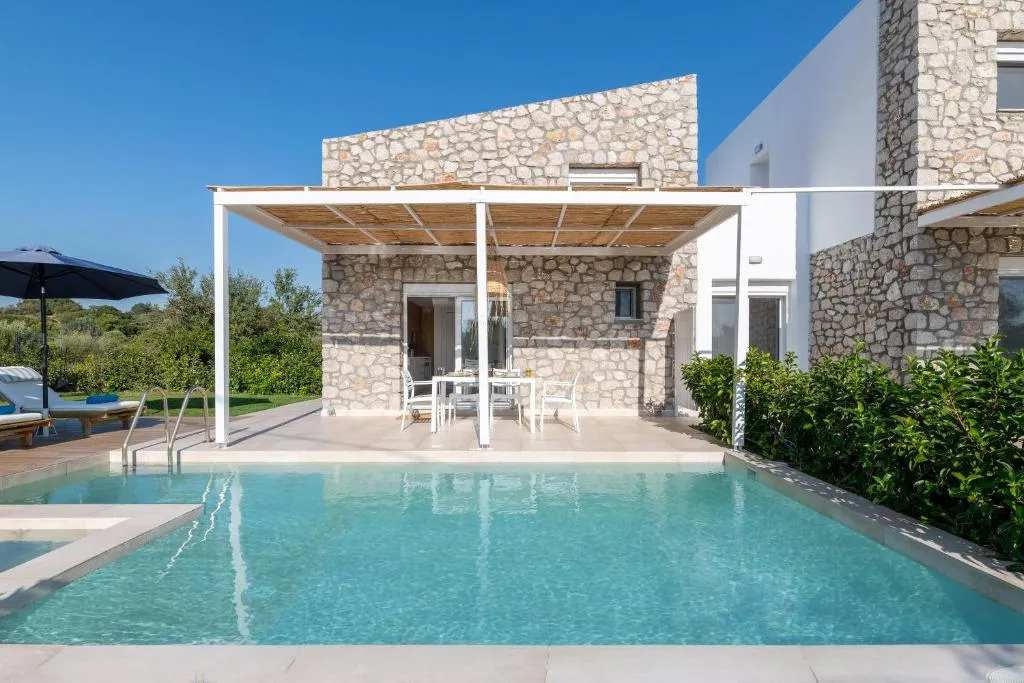 Image of New Loft by Ossiano Pool Villas, Heating Pool,2 min drive to Haraki Beach & 10 to Lindos